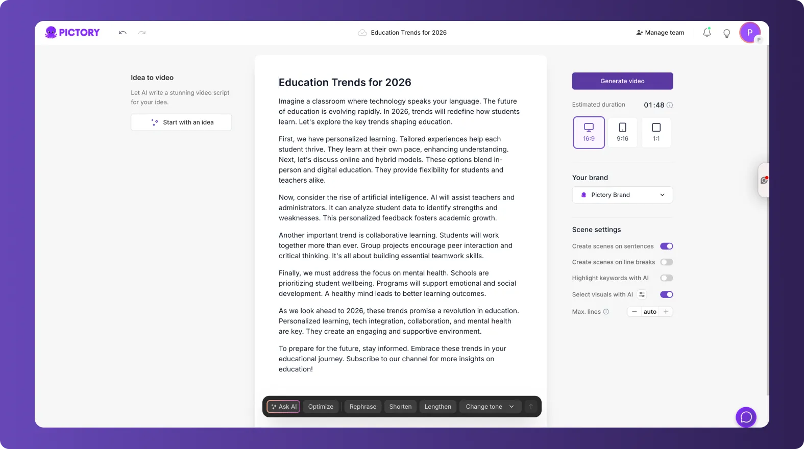 Script to Video Script