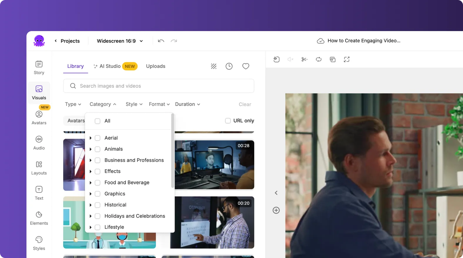 Visual search and selection