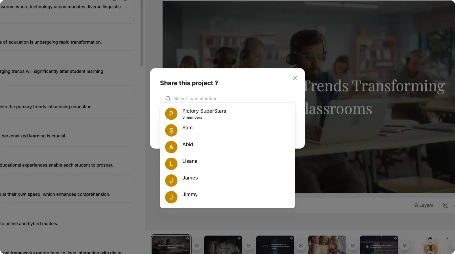 sharing video project