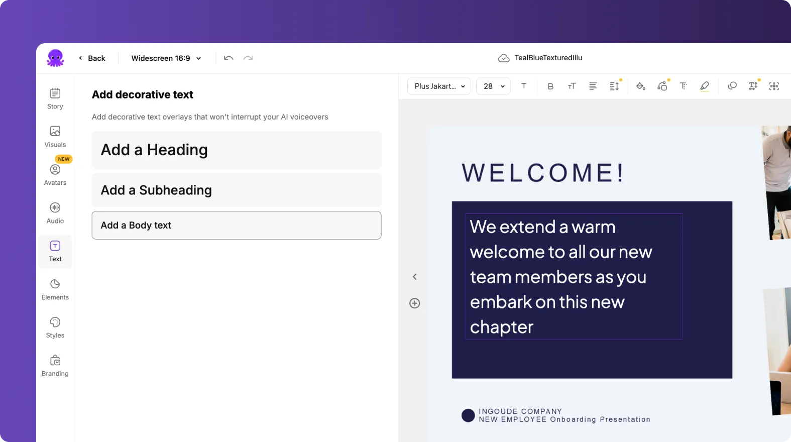 PPT to video add decorative text