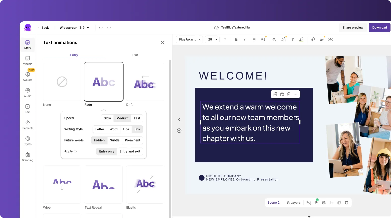 PPT to video add text transitions