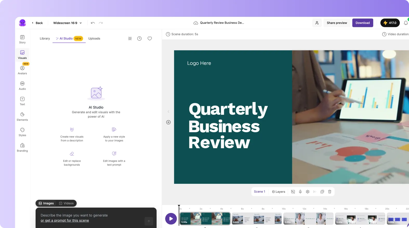 Visuals Tab for AI Studio