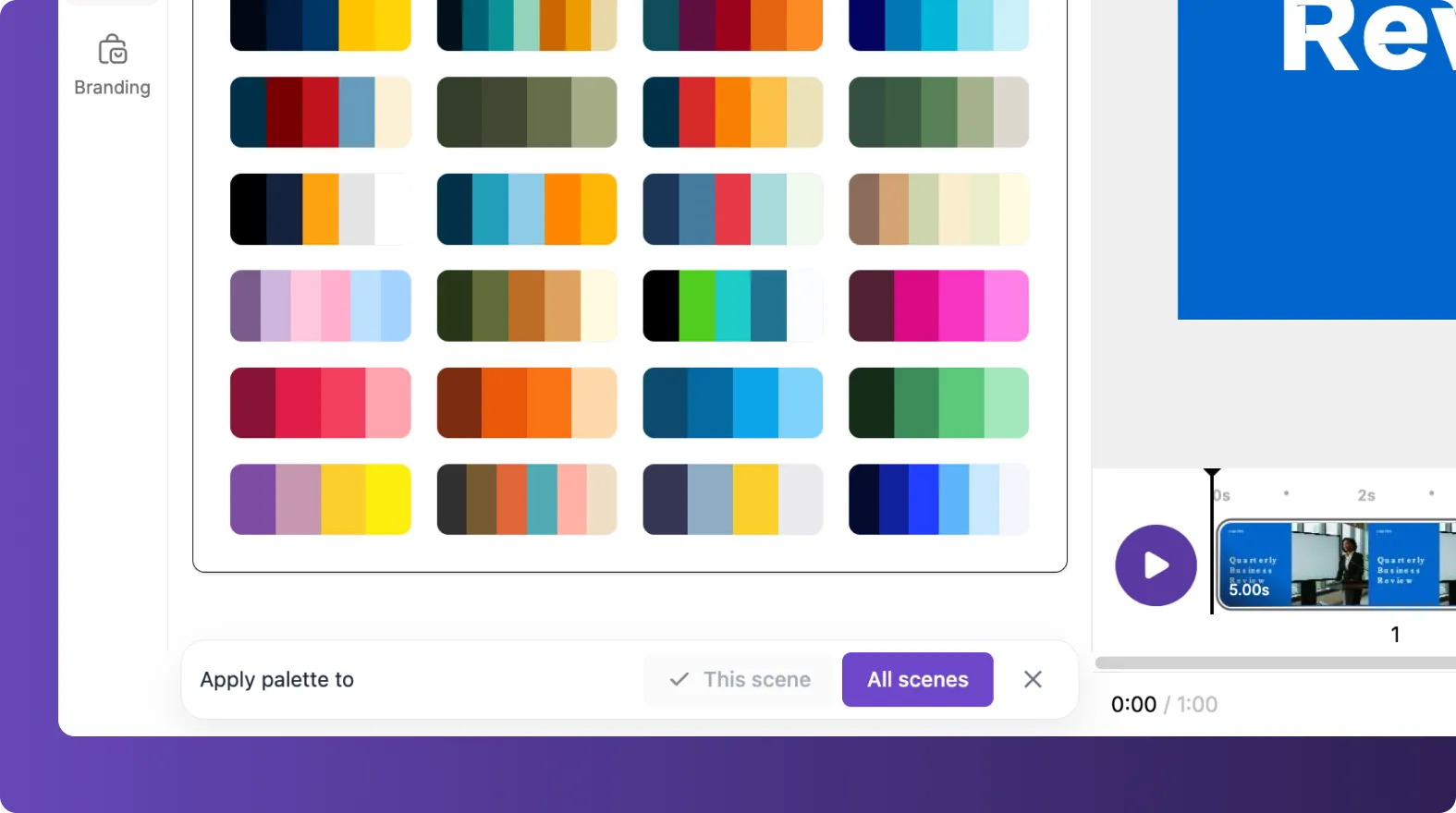 apply to all scenes color palette