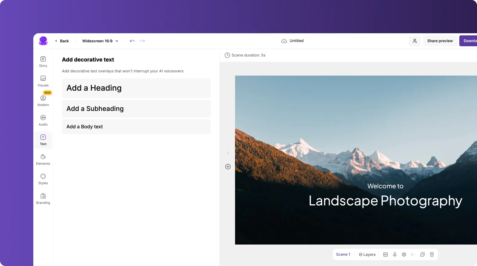 image to video add decorative text
