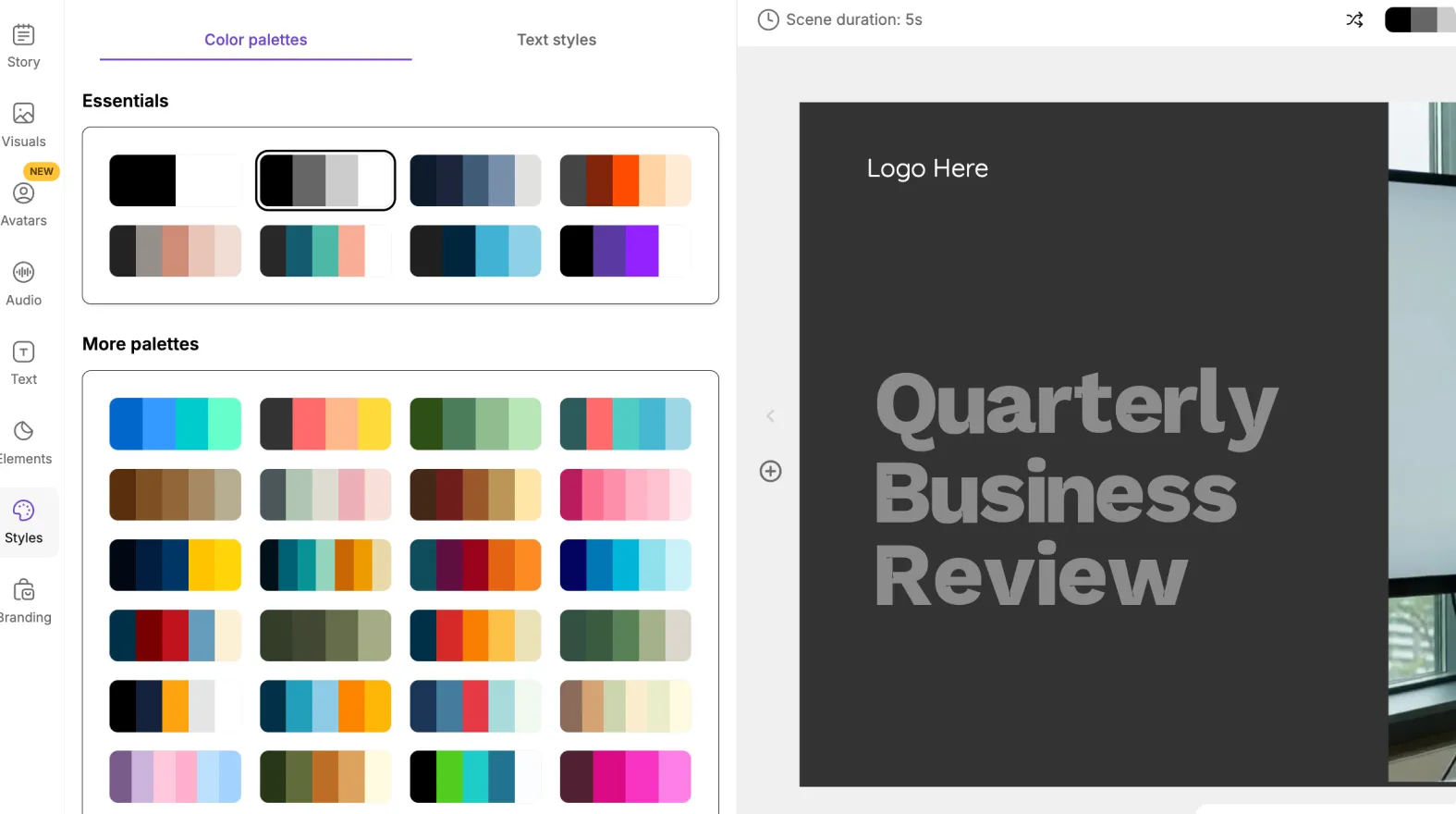 pictory color palettes