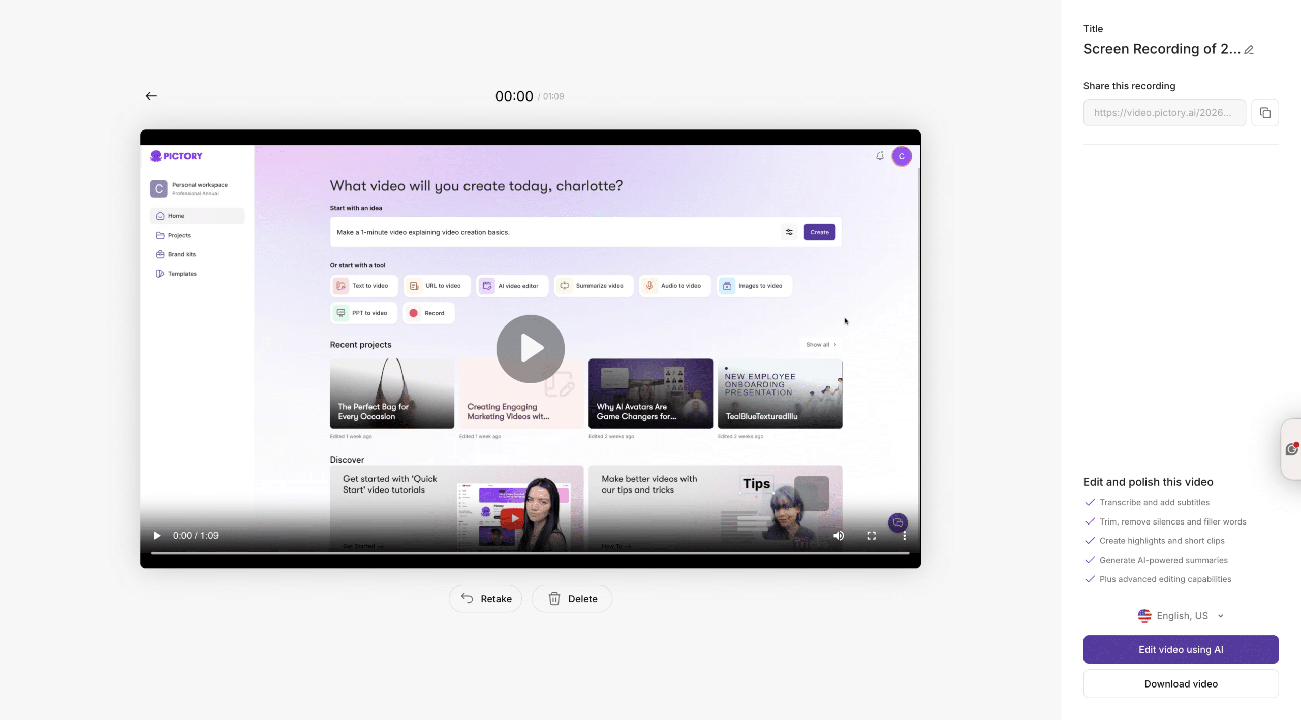 edit screen recording with ai