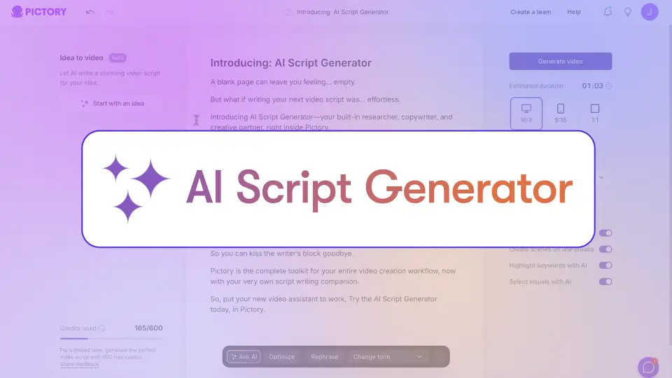 AI Script Generator - Pictory Video Academy
