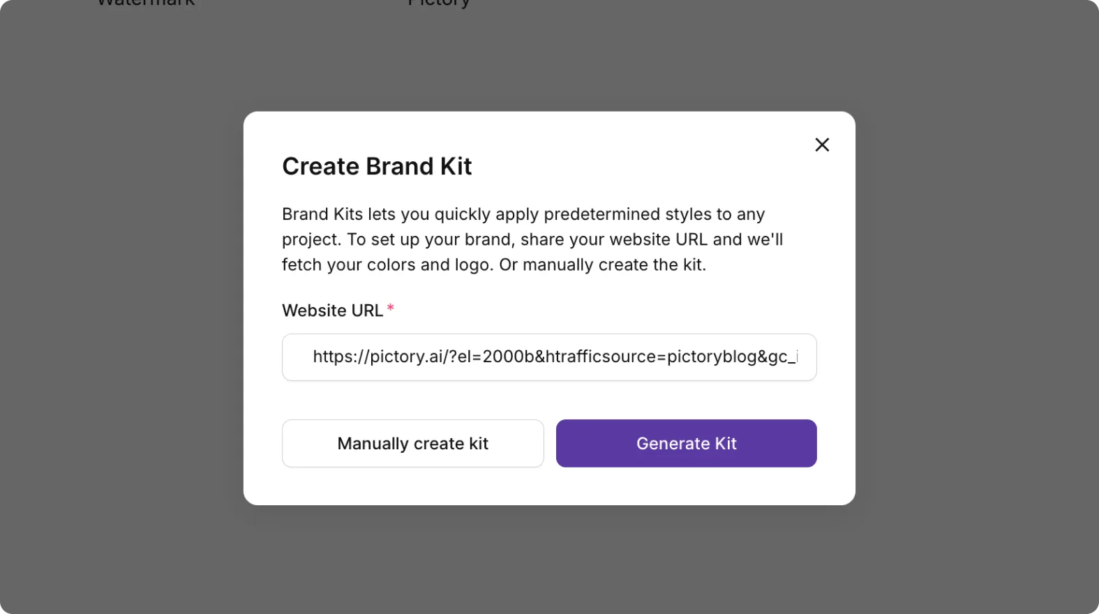 URL to brand kit added