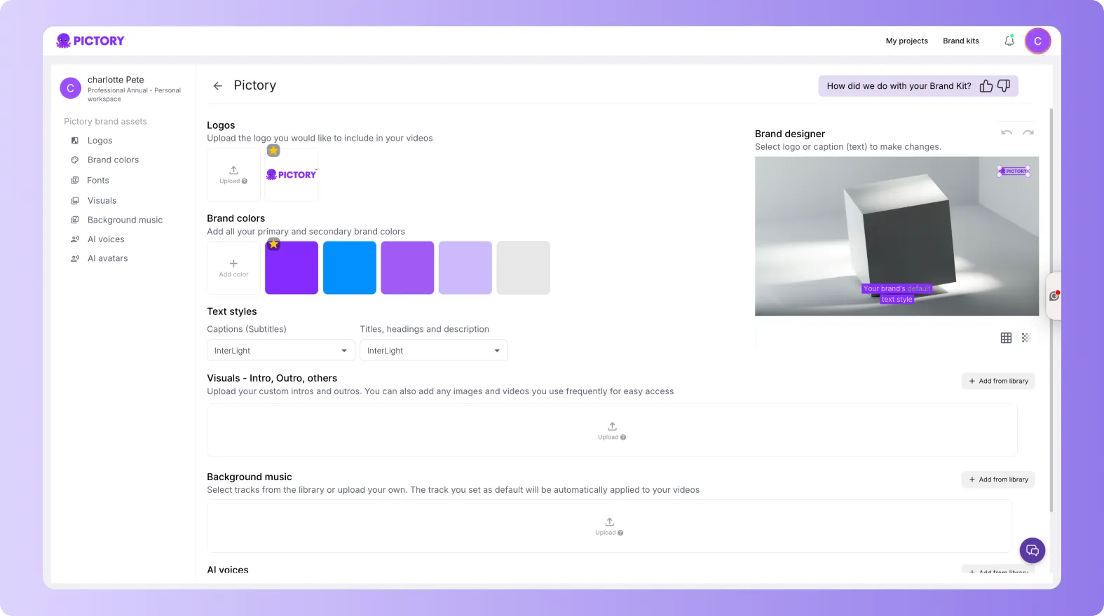 brand kit created from URL