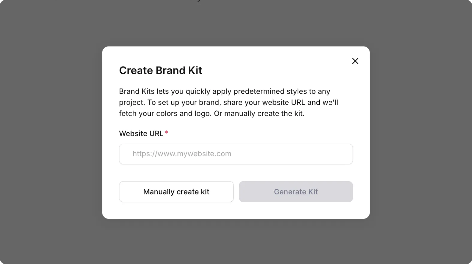 create brand kit frrom URL