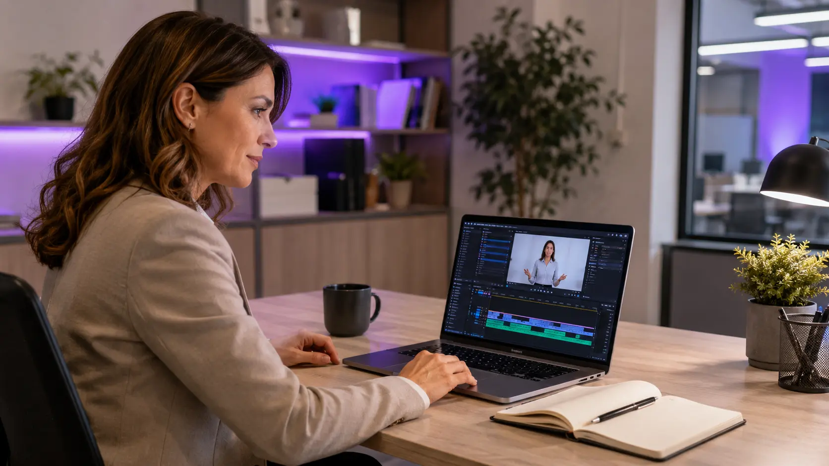 L&D team creating AI training videos with Pictory