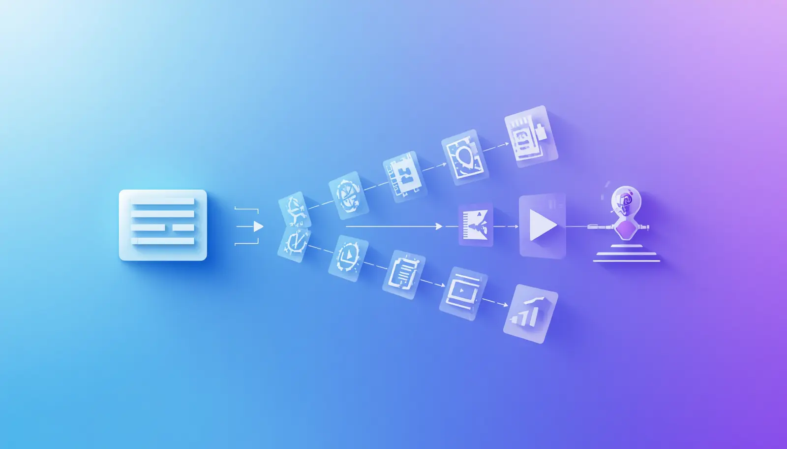 AI video workflow turning a blog post into multiple short-form videos