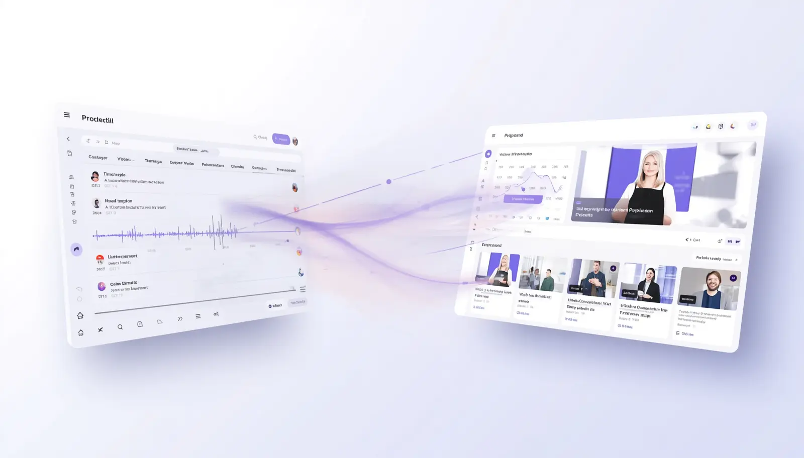Audio transcript being converted into a branded video storyboard in Pictory