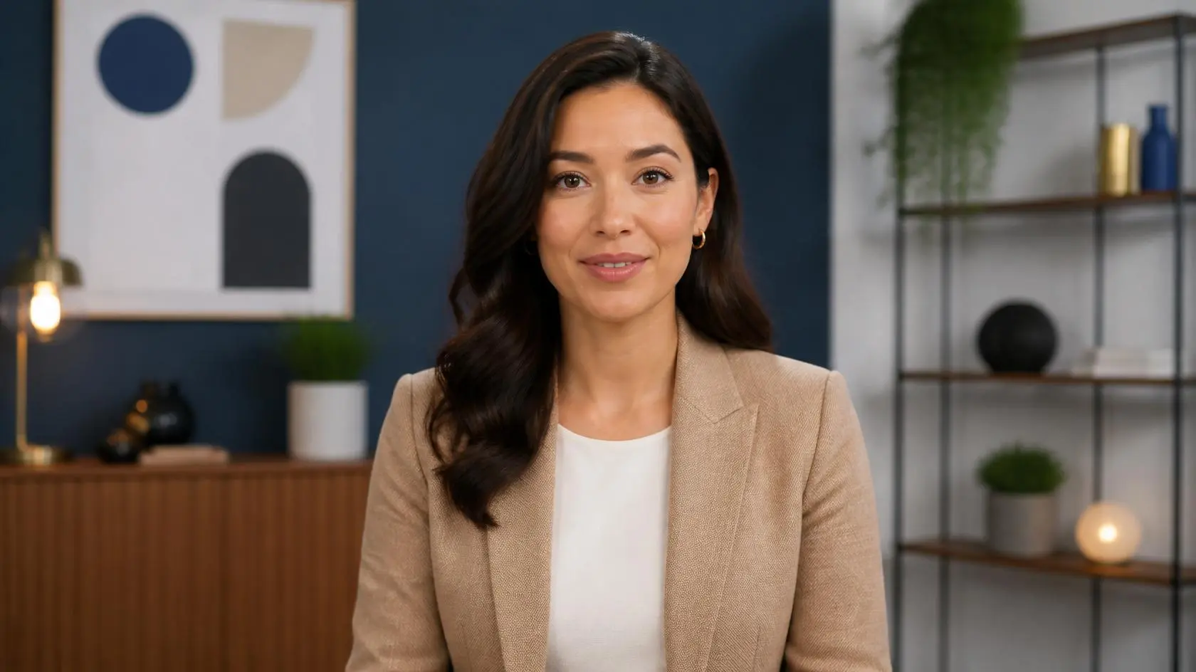 AI avatar presenter delivering employee training content in a professionally branded onboarding video