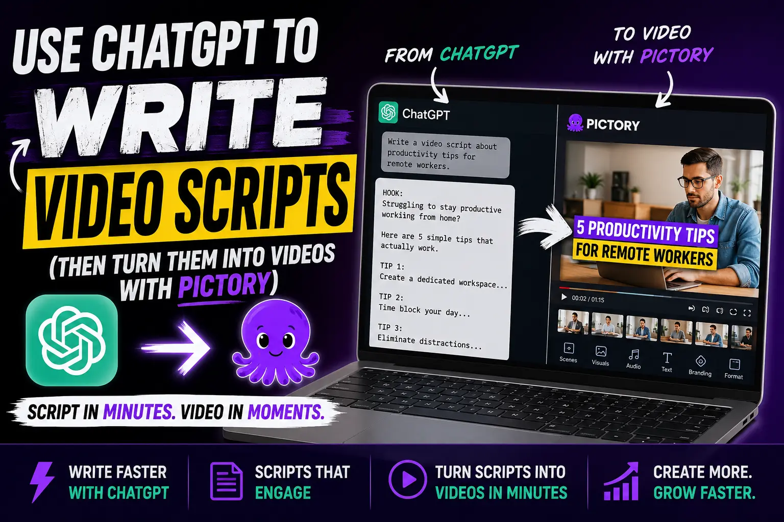 How to Use ChatGPT to Create Video Scripts (Then Turn Them Into Videos With Pictory)