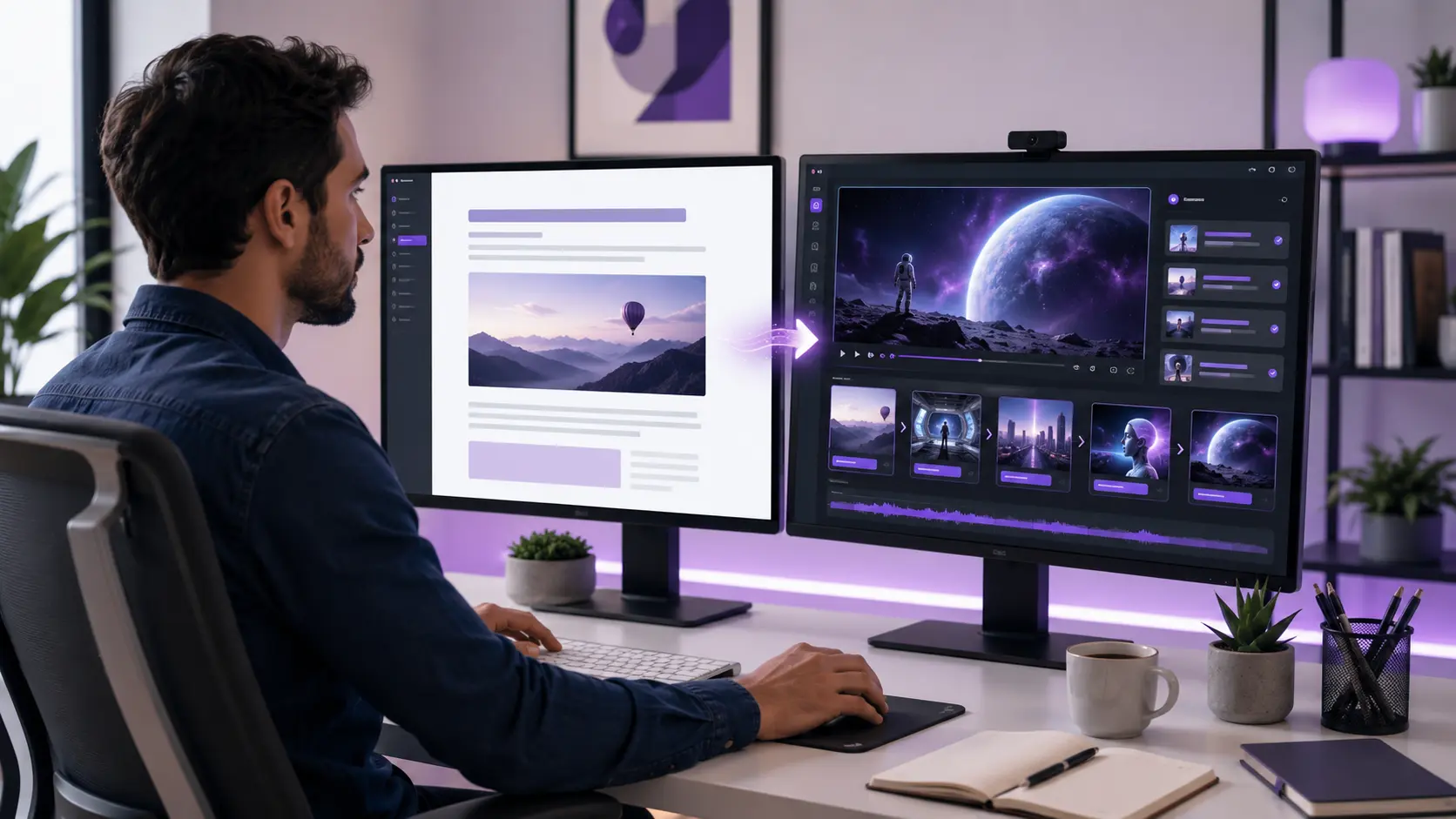 Marketer converting a blog post into a branded AI video using Pictory URL to Video