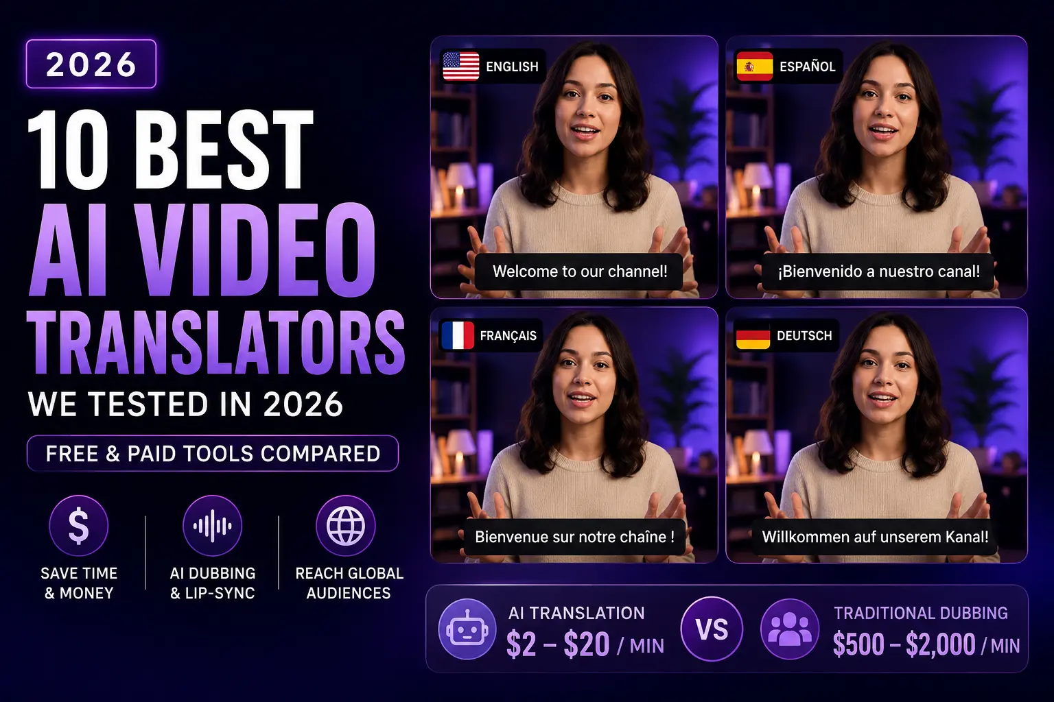 Article - 10 Best AI Video Translators We Tested in 2026: Free and Paid Tools Compared