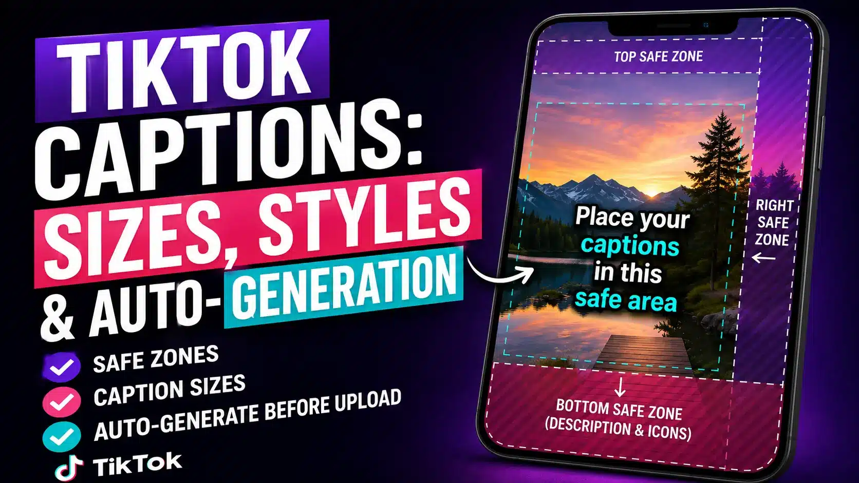 TikTok Captions: Sizes, Styles and Auto-Generation