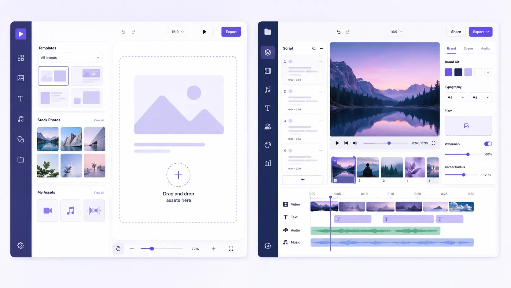Drag-and-drop canvas editor vs scene-based AI video editor comparison