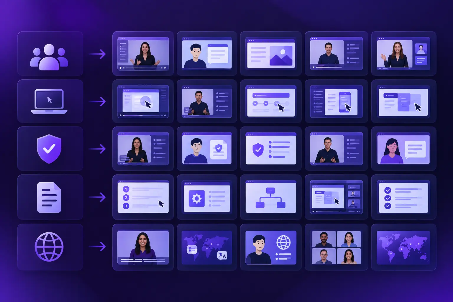 Decision matrix matching L&D training needs to the right video tool