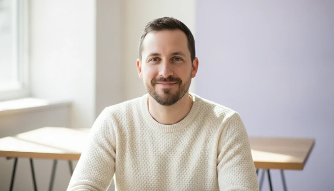 An agency producer at a desk, with several client brand kits shared with the team in Pictory