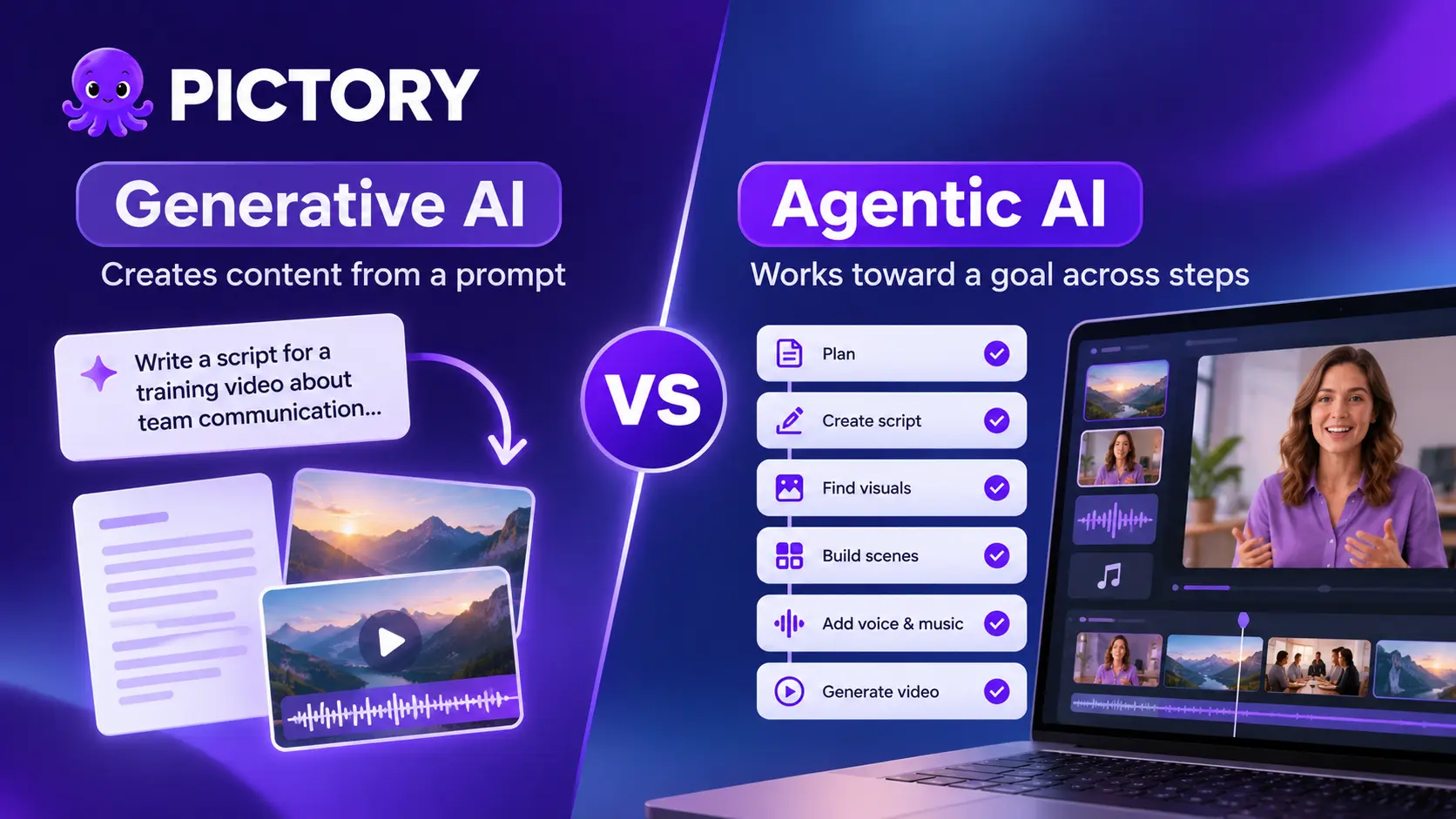 Generative AI vs agentic AI for video creators