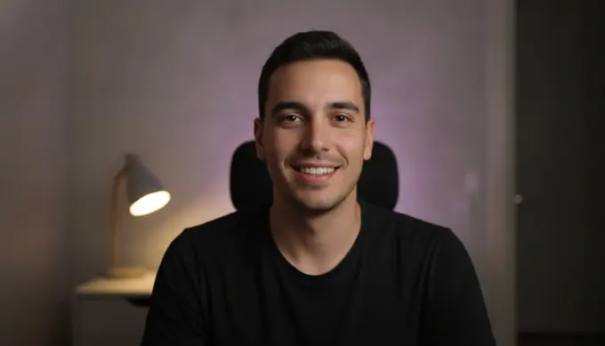 A channel owner in his home office, the creator of a faceless YouTube channel