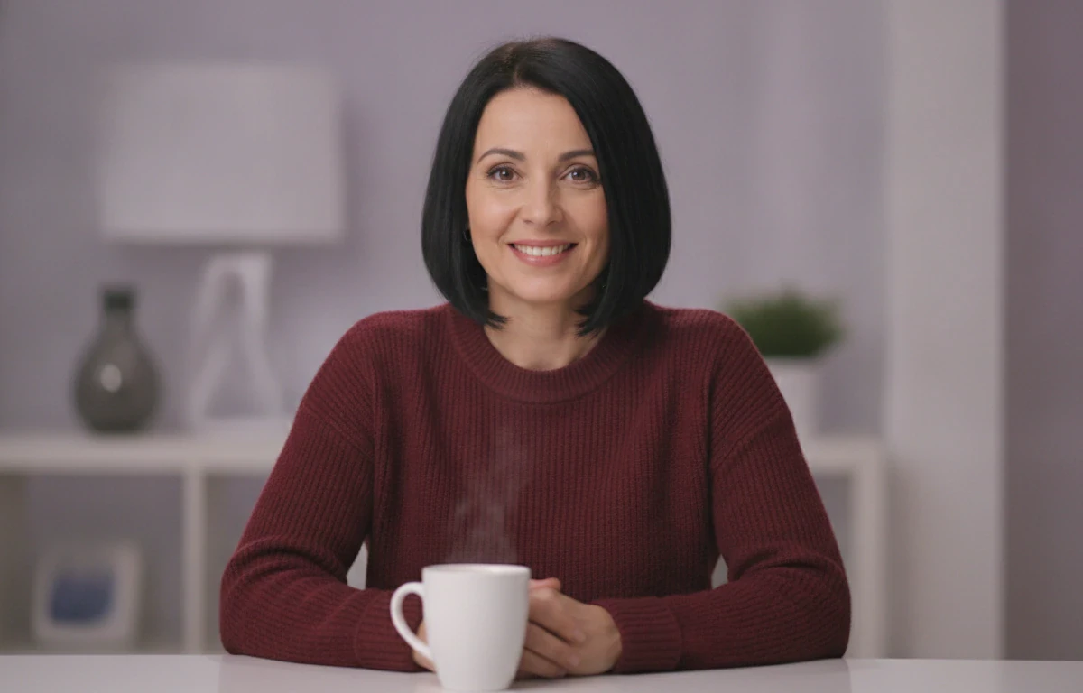 A communications manager at her desk editing a video with the AI video editor in Pictory