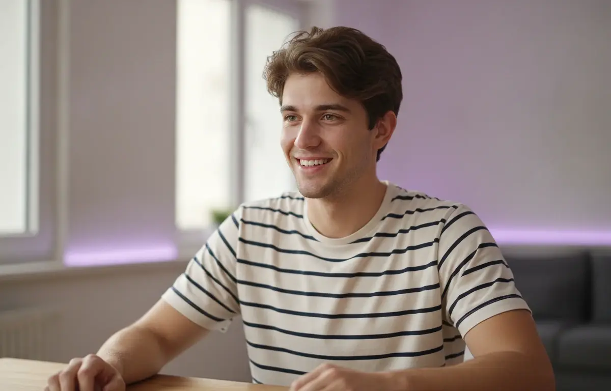 Content creator at his desk watching the vertical Shorts Pictory cut from his long video