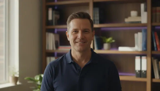 A finance educator in his home office, the creator of faceless explainer videos