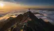 Extended clip, new frame 1: the sun low over a sea of clouds