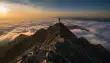 Extended clip, new frame 1: the sun low over a sea of clouds