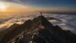 Extended clip, new frame 1: the sun low over a sea of clouds