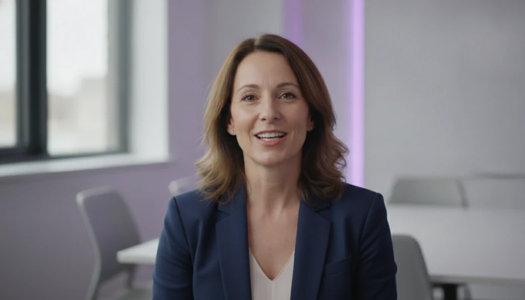 A learning and development manager presenting in a training video made with the Pictory AI training video maker