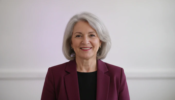 A lecturer in a classroom in a video of her lecture with captions from the transcript