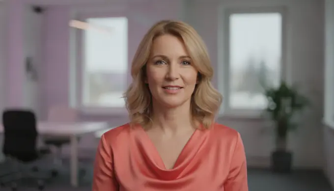 An onboarding lead welcoming new hires to camera, in an onboarding video built by Pictory's AI video agent