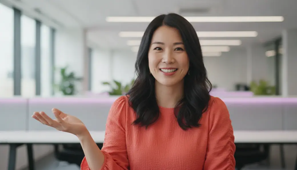 A presenter in a captioned video Pictory made from a blog post