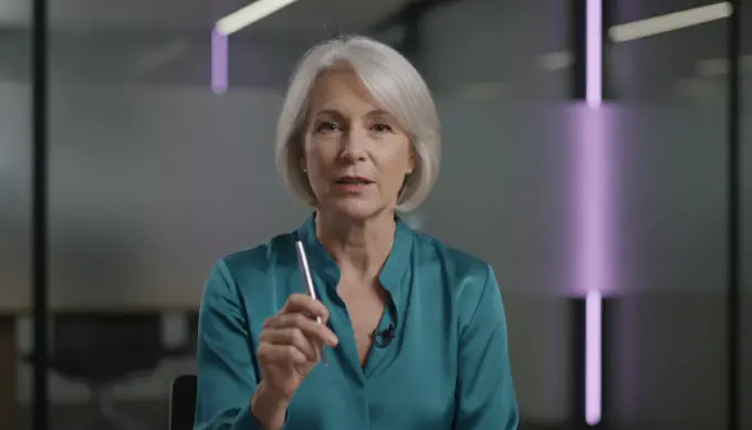 A research analyst explaining her findings in a summary video made from a PDF report