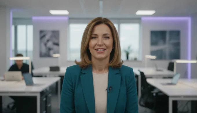 A sales leader in a highlight video made from a long product webinar