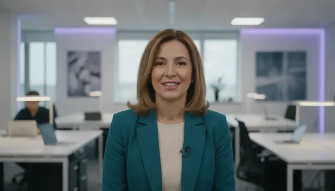 A sales leader in a highlight video made from a long product webinar