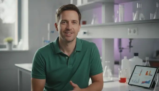 A science educator explaining in a vertical Short cut from a full class recording